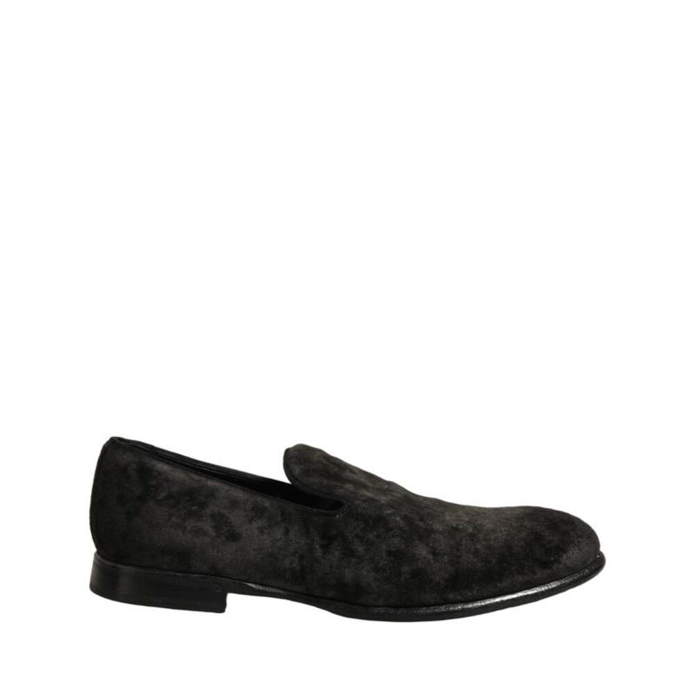 Dolce & Gabbana Black Suede Slip On Men Slippers Loafers Men's Shoes